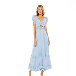 Mac Duggal Light Blue Midi Dress